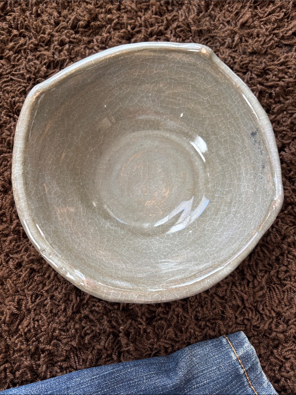 Handmade Glazed Ceramic Bowl in Soft Sage